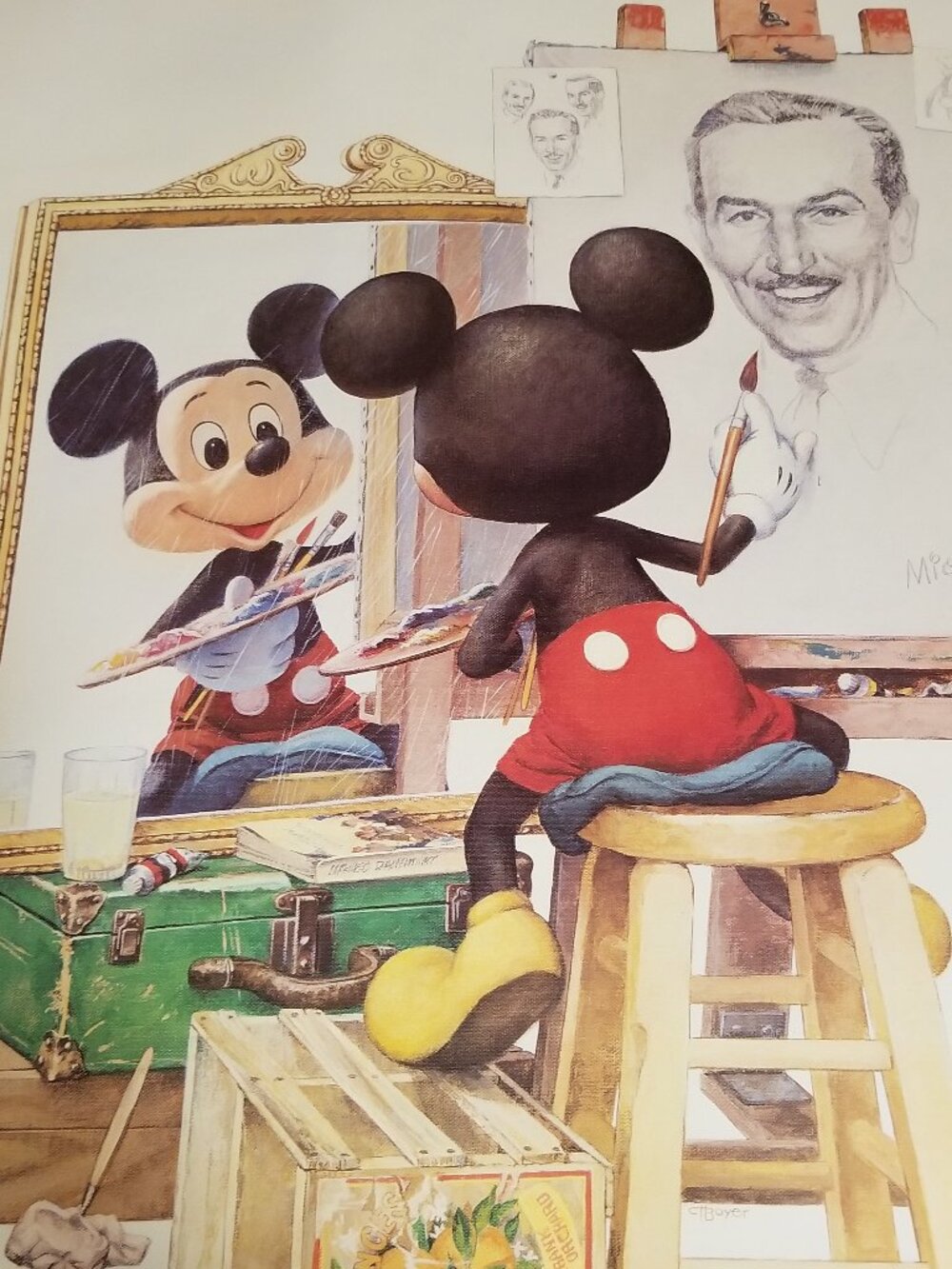 Mickey Mouse Self-Portrait - Disneyana 0159-10470: Original Poster in Tube 36x24